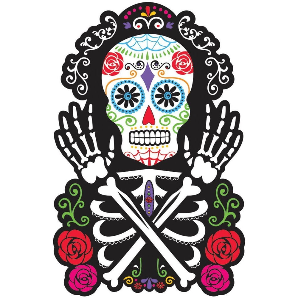 Day of the Dead Skeleton Cutout 15in