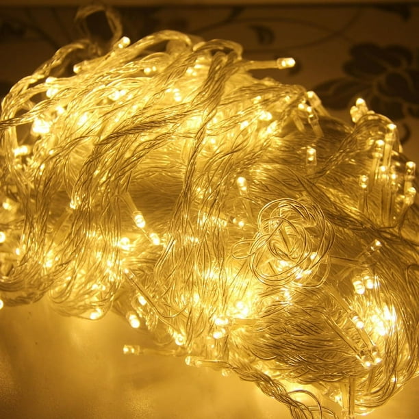 Cadena de luces enchufables, 328 pies/100 m, 800 LED, luces de cadena de alambre de cobre impermeables para dormitorio, Navidad, pared, cumpleaños, fiesta, boda, decoración de Año Nuevo DIY
