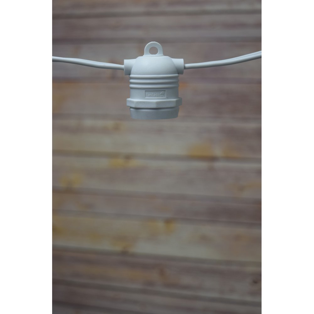 (Cord Only) 10 Socket Outdoor Commercial DIY String Light 21 FT White