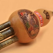 MIXFEER Chinese Handmade Black Bamboo Hulusi Gourd Cucurbit Flute Ethnic Musical Instrument Key of C with Case for Beginner Music Lovers