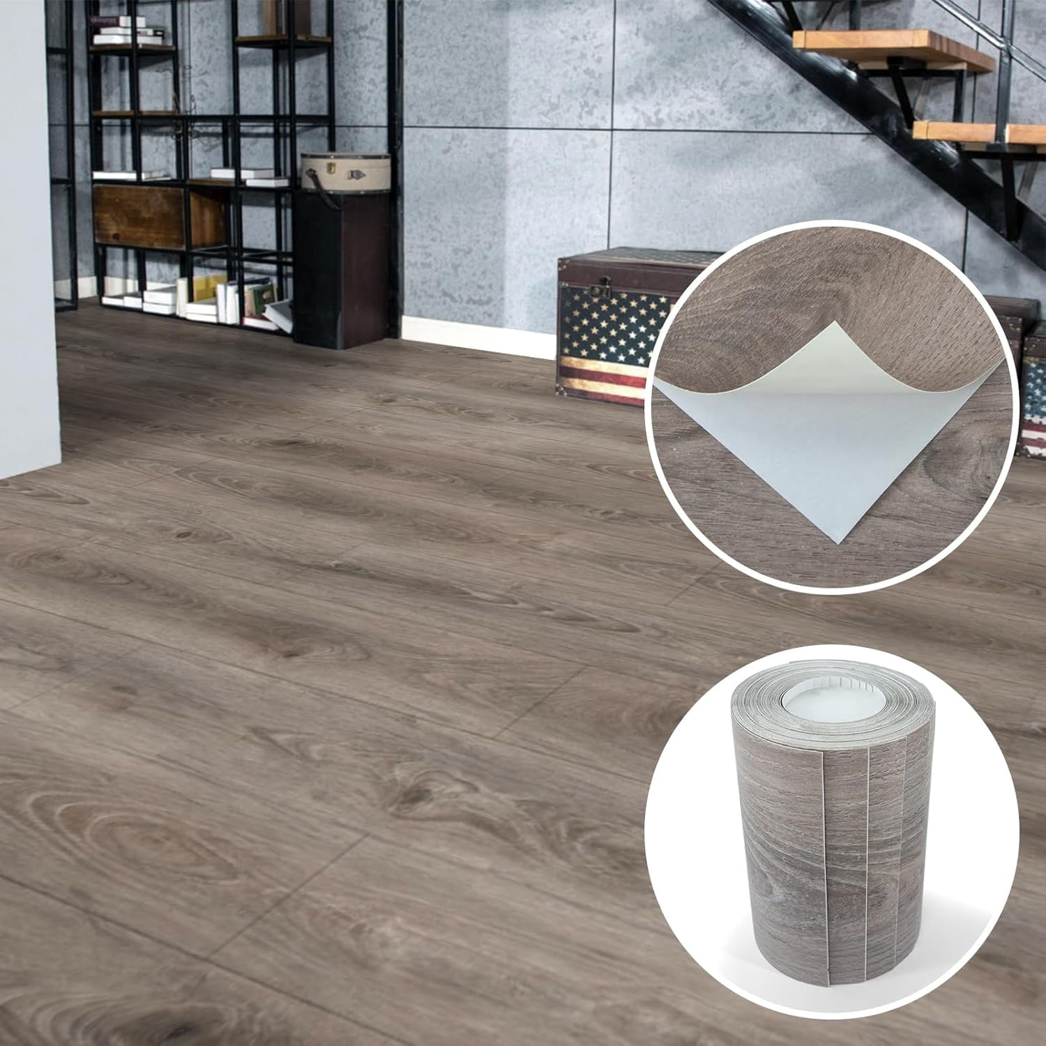 60 Sq.ft Peel and Stick Floor Tiles, 40Pcs Luxury Vinyl Plank Flooring Wood Look, Adhesive and Waterproof Tile Sticker for Bedroom, Living Room, Kitchen, Teak
