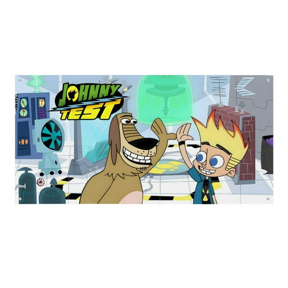 Johnny Test-Theme Backdrops Banner Birthday Party Decor Supplies Personalized Party Backdrop Decoration,5x3ft（150x90cm）