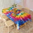 thumbnail image 3 of Colorful Rainbow Tie Dye Spiral Pattern Rectangle Tablecloth 60"x102",Waterproof Polyester Rectangle Table Cloth, Wipeable Spillproof Polyester Tablecloth for Dining, Camping, Indoor and Outdoor, 3 of 5