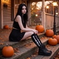 thumbnail image 5 of Evdexr Women's Over Knee High Socks Halloween Skeleton Frame Thigh High Long Stockings Lightweight Party Festival Costume Sock, 5 of 5