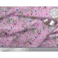 thumbnail image 2 of Soimoi Pink Georgette Viscose Fabric Leaves & Floral Decor Fabric Printed BTY 42 Inch Wide, 2 of 3