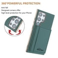 thumbnail image 3 of ELEHOLD Case for Samsung Galaxy S23 Ultra, 2-in-1 Detachable Magnetic Wallet Case with Card Holder, RFID Blocking Shockproof PU Leather Cover with Kickstand,Green, 3 of 5