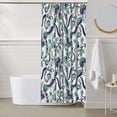 thumbnail image 6 of Shower Curtain, Paisley Pattern No.9074 Waterproof Fabric Plastic Shower Curtain, Drying Fast Bathroom Curtain with 9 Buttonholes, Ruffle Shower Curtain 60x72in, 6 of 8