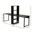 thumbnail image 3 of HOMCOM 88 Extra Long 2 Person Computer Desk with Storage Shelves Combo Double Workstation Storage Study Writing Table for Home Office Bookshelf Black, 3 of 8