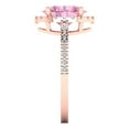 thumbnail image 3 of Clara Pucci 14K Rose Gold Solid Gold Pink Solitaire with Accents Anniversary Ring for Women - 2.27 cttw Oval Cut, 3 of 7