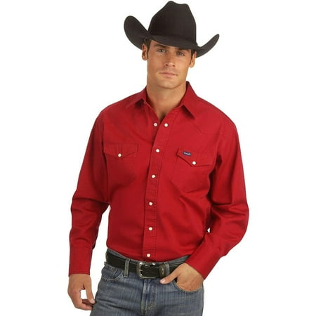 Wrangler Men's Authentic Cowboy Cut Work Western Long-Sleeve Firm Finish  Shirt,Red,XX-Large | Walmart Canada
