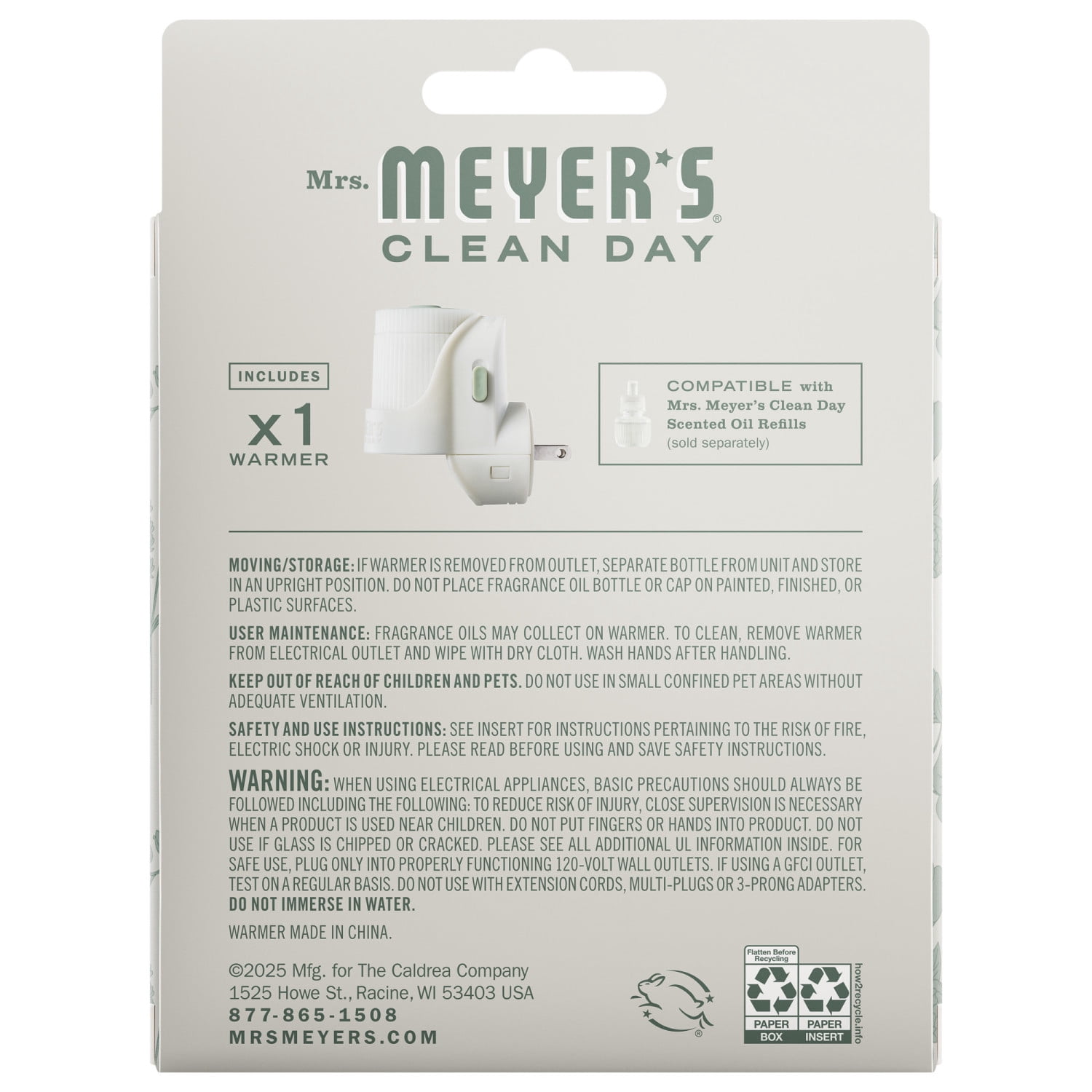 Mrs. Meyer's Clean Day Premium Scented Oil Plug-In, Diffuser & Air Freshener