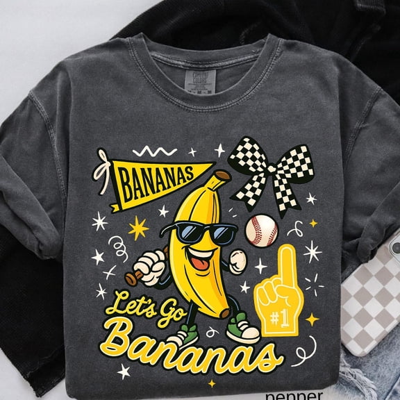 Funny Banana Baseball © Shirt Hip Hop Banana Shirt Sports Team Mascot T-Shirt Baseball Mom Tee Baseball Lover Fan Gift