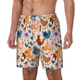 thumbnail image 2 of Balery Cute Chickens Mens Swim Trunks Swim Shorts for Men Quick Dry Inseam Beach Shorts with Compression Liner Pocket-Medium, 2 of 9