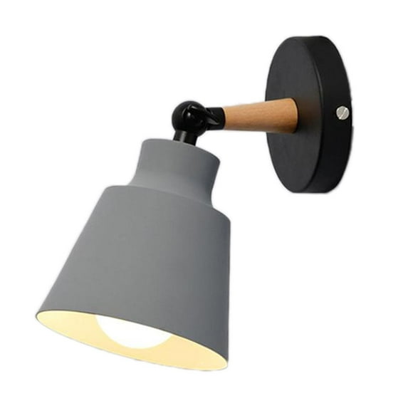 Down Wall Lamp Plug Modern Wall Sconce, E27 Base Holder, 1 Light Bedroom Gray