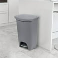 thumbnail image 4 of Glad Kitchen Trash Can with Lid, Step Foot Pedal and Garbage Bag Rings, 13 Gallon, Grey, 4 of 12