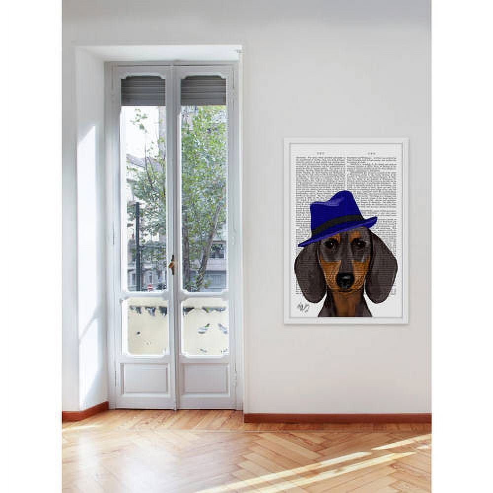 Marmont Hill "Dachshund with Blue Trilby" Framed Painting Print