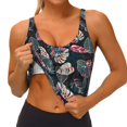 thumbnail image 4 of Lsque Colorful Tropical Leaves Printed Women'S Sports Bra, Compression, Moisture Wicking, High-Impact Sports Bra For Women,Supportive sports bra-X-Large, 4 of 9