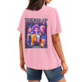 thumbnail image 3 of Pop cazadora para niña Demo-n Hunters Round-Neck Printed Anime Trio Poster T Shirt （Pink）, 3 of 4