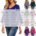 thumbnail image 3 of Qiggri Women Blouses Ruffle 3/4 Sleeve Sequin Top V Neck Double Layer Tunic Comfortable Tunic Dressy Casual Lightweight Summer Fall Outfit 2026 Fashion L, 3 of 7