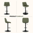 thumbnail image 5 of Set of 2 Adjustable Swivel Counter Height Bar Stools with Back, Modern Armless Upholstered Seat for Kitchen Island Home Bar, 5 of 8