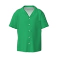 thumbnail image 2 of Lsque Forestgreen print Men's Cuban Collar Short Sleeve Shirt Summer Beachwear Casual Button Down Fashionable Vacation Leisure Shirt-4X-Large, 2 of 7
