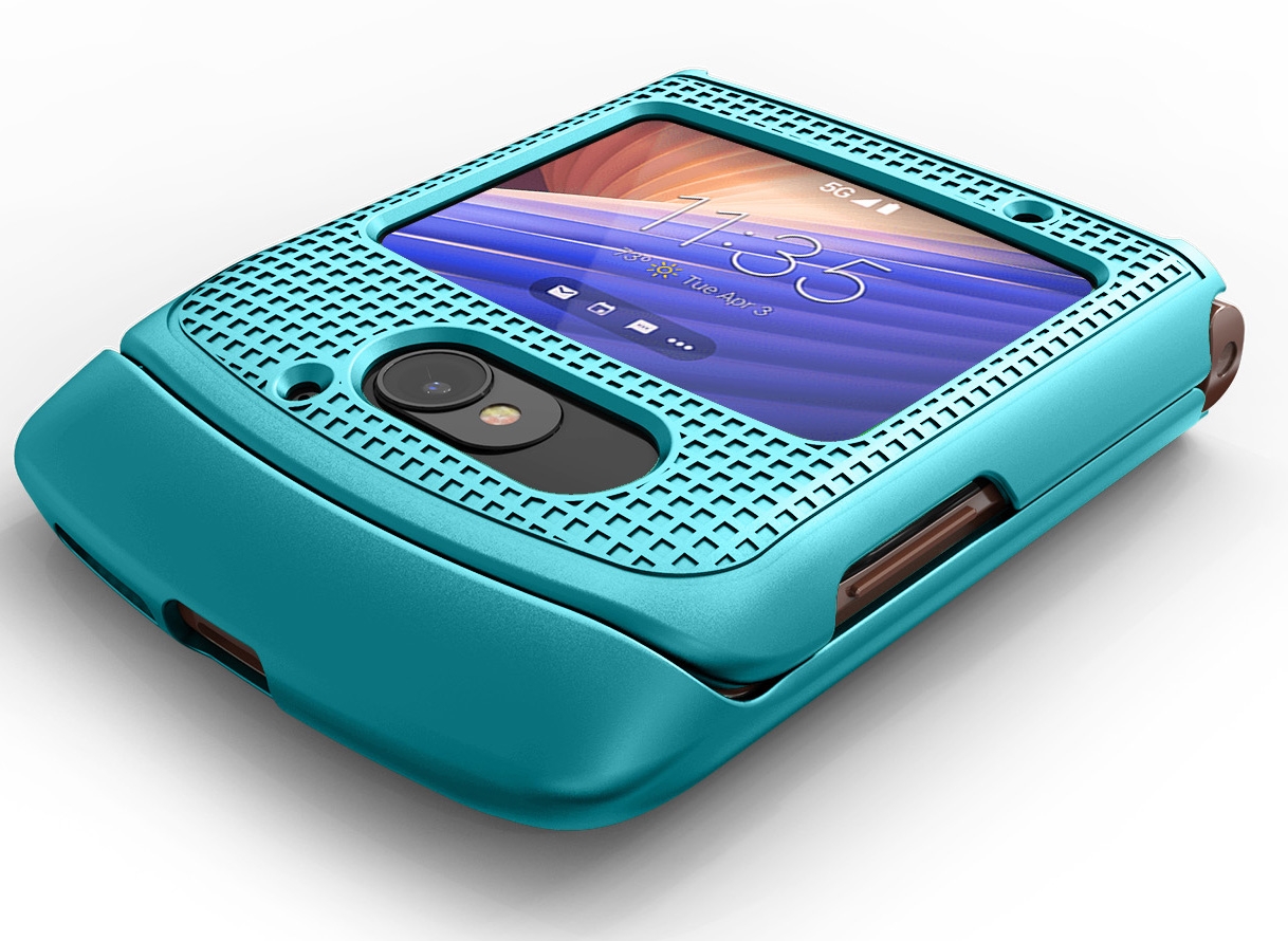 Case For Motorola Razr 5g Flip Phone Nakedcellphone [teal Mint Cyan] Protective Snap On Hard