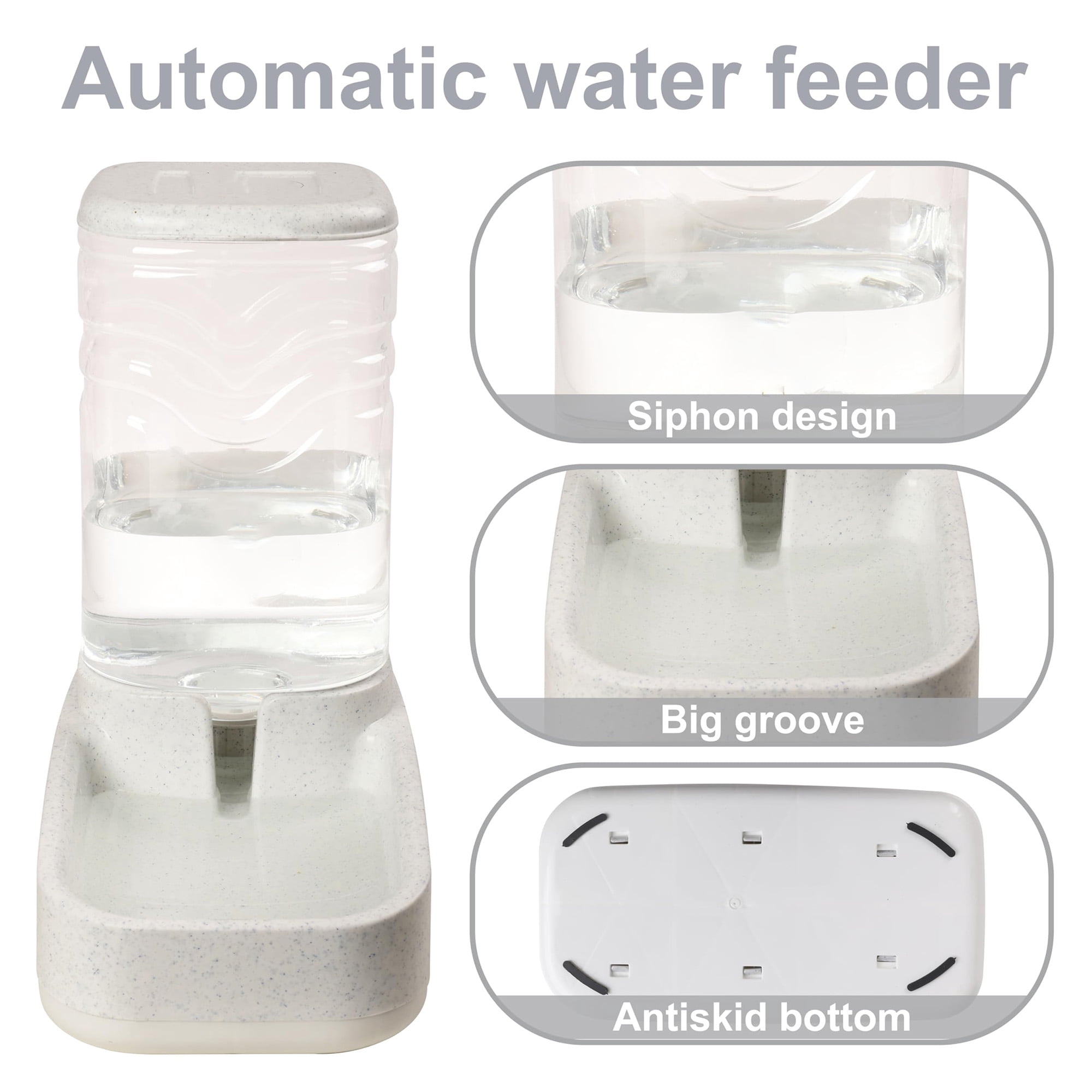 Automatic cat feeder and water dispenser, graity pet bowl for small medium dogs cats rabbits, large capacity 3.8L pet feeder storage container, durable material, perfect for busy pet owners, white