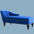 thumbnail image 2 of HestiNysus Indoor Chaise Lounge ,Tufted Velvet One Arm Chaise Lounge for Living Room & Bedroom，Blue, 2 of 5