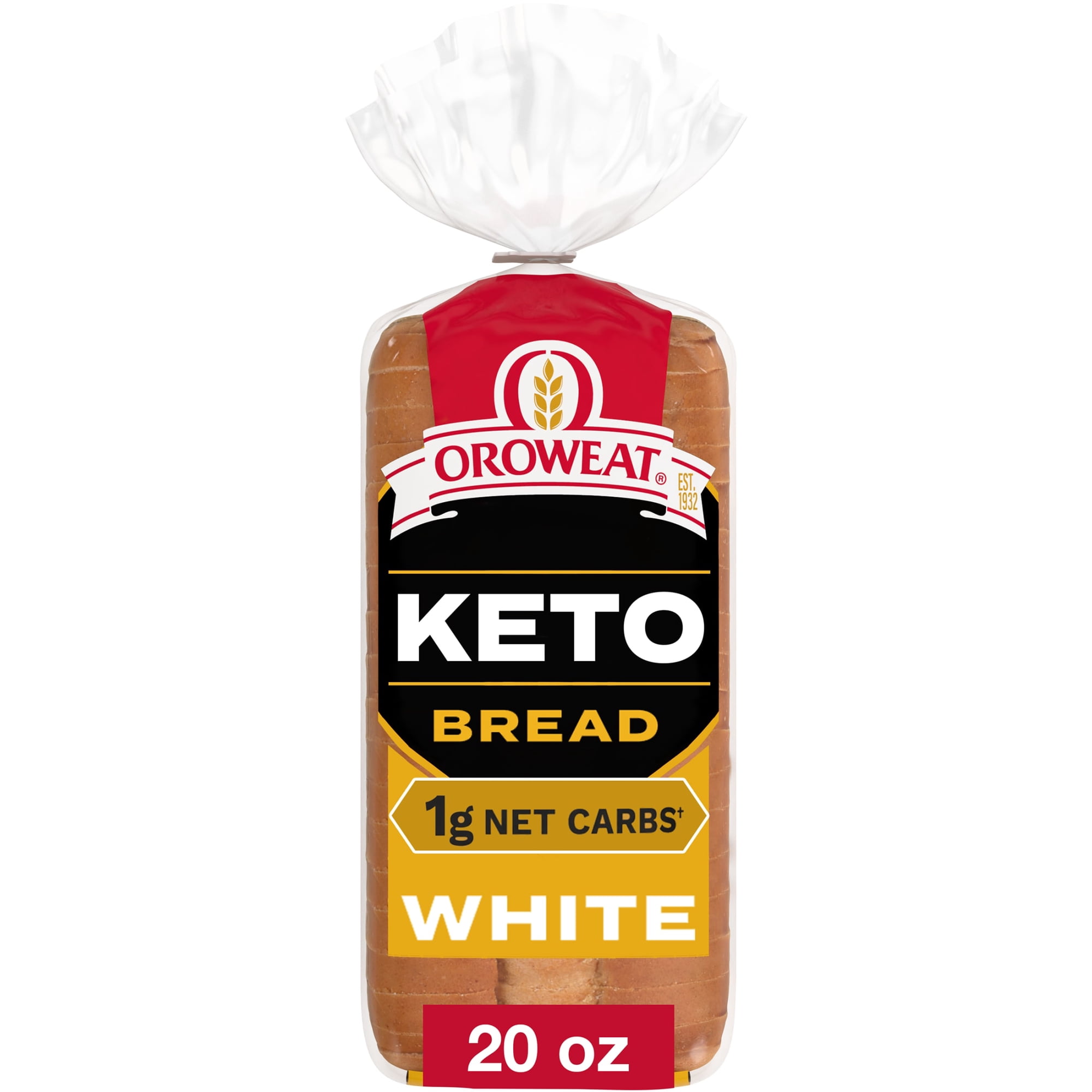 Oroweat Superior Keto Bread, 20 oz, 1g Net Carbs Plain Low Carb Bread, Bag
