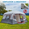 thumbnail image 6 of Tcbosik 10 Person Camping Cabin Tent, 2 Room Family Tent, Waterproof Huge Tent with Storage Pockets for Outdoor, Picnic, Camping, Gathering, Red & White, 6 of 7