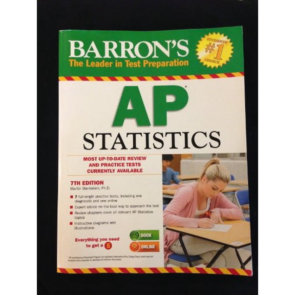 Pre-Owned Barron's AP Statistics, 9781438002026, 1438002025, Paperback, Seventh edition