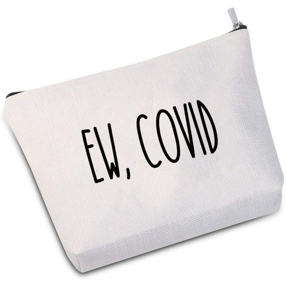 Zuo Bao EW COVID Cosmetic Bag Makeup Bag Gift For Women (EW, COVID White)
