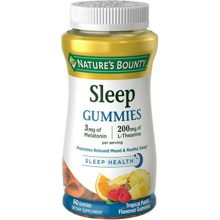 Nature's Bounty Sleep Gummies, Tropical Punch Flavored 60 ea (Pack of