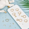 thumbnail image 3 of Charms Ring Stainless Steel Women's Ring Ring and Pendants Adjustable Rings with Heart Wave Moon Star Charms Golden Cuff Finger Ring Components for DIY Ring Jewelry Making, 3 of 9