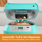 Kitchen in the Box 2lb Bread Maker with Auto Fruit Nut Dispenser, 12-in-1 Gluten-Free Bread Machine, 13H Delay Timer, Nonstick Pan, Keep Warm, Blue