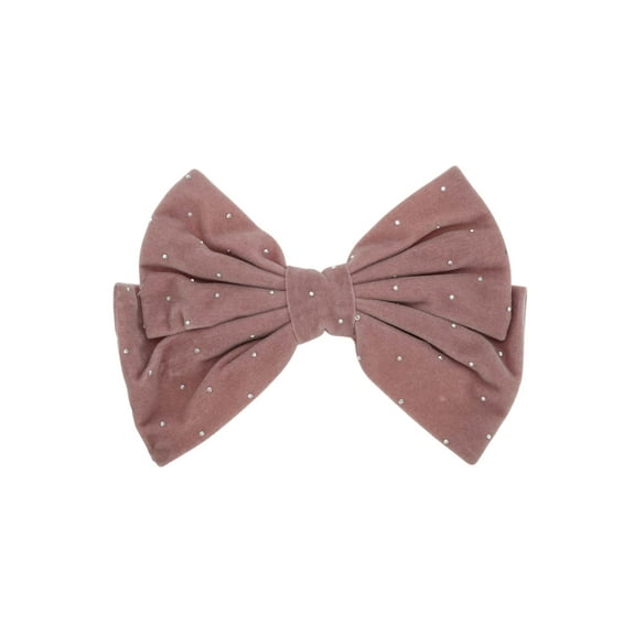 Unique Bargains 1 Pc Cute Rhinestones Bow Spring Hair Clips Pink