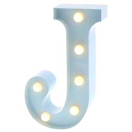 Barnyard Designs Metal Marquee Letter J Light Up Wall Initial