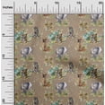 thumbnail image 2 of oneOone Cotton Poplin Twill Light Brown Fabric Animal Sewing Material Print Fabric By The Yard 56 Inch Wide, 2 of 4