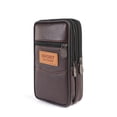 thumbnail image 2 of Bolsa Bolso 3 uds Casual PU deportes hombres teléfono monedero riñonera (marrón vertical), 2 of 5