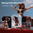 thumbnail image 3 of RELLECIGA Women's Halter Triangle Bikini Sets Sexy Ruffle String Bikini Two Piece Swimsuit Floral Bathing Suits, 3 of 9
