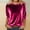 01# Hot Pink, variant on Velvet Tops for Women Long Sleeve Crewneck Dressy Elegant Date Night Velour Shirts, Army Green XXL