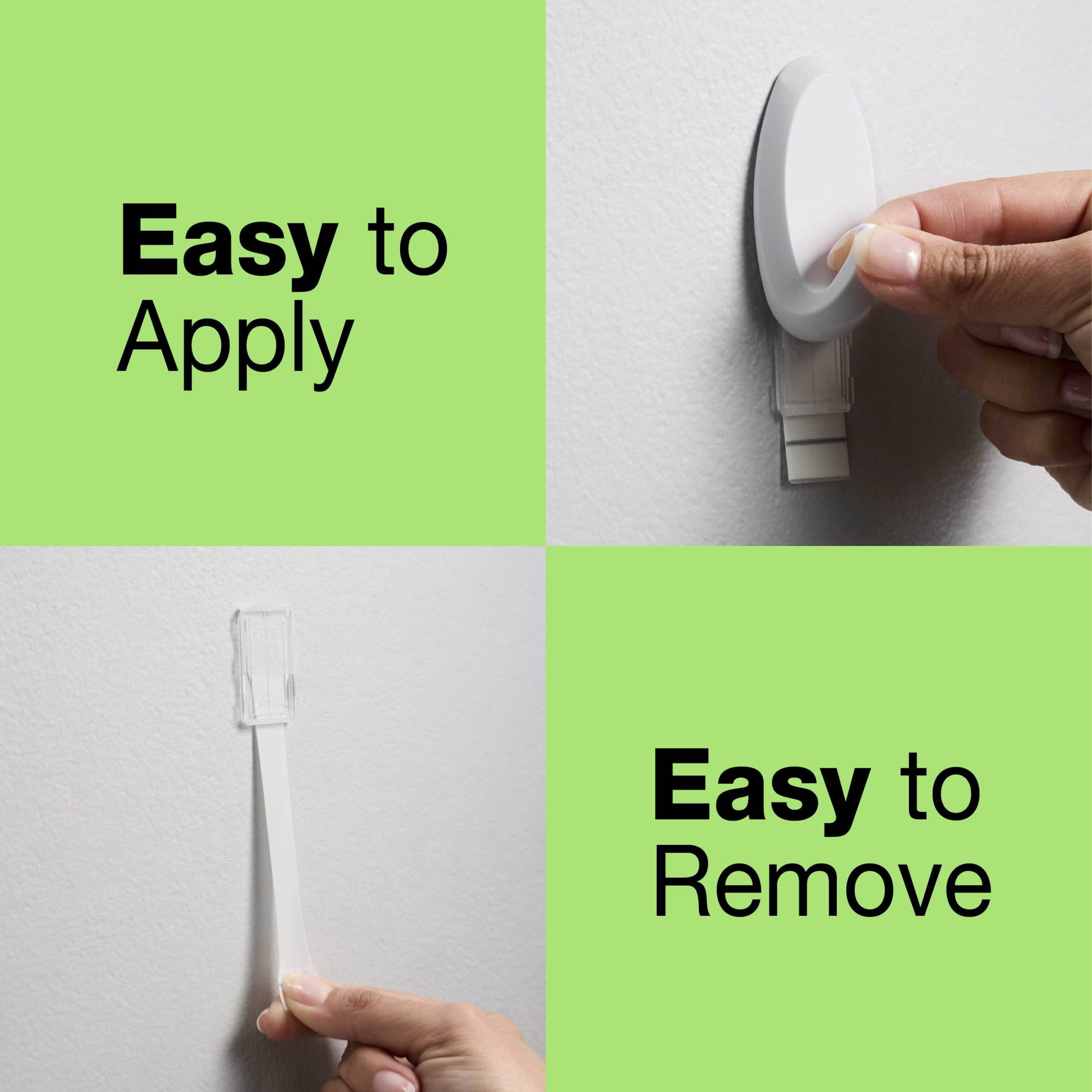 FrogTape reMOVEables Medium White Heavy Duty Hooks, 8 Hooks and 12 Adhesive Strips