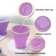 thumbnail image 3 of Taza de viaje plegable de silicona de 4 piezas, taza de Camping plegable con tapa, juego de tazas para beber expandibles, 3 of 5