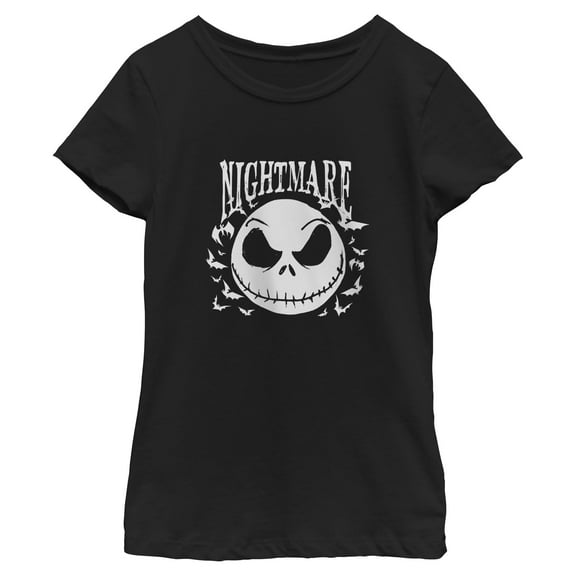 Girls The Nightmare Before Christmas Jack Skellington Horror Bats T Shirt