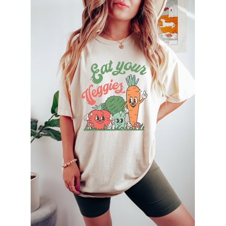 Eat Your Veggies Retro Graphic Shirt, Vegan Shirt, Farmers Market Vegetable Shirt, Vegan Tshirt, Vegan Sweatshirt, Vegetarian Shirt, Retro