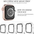 thumbnail image 3 of Apple Watch Case with Tempered Glass Screen Protector for iWatch 40mm Series 6/5/4/SE [2 Pack] Bling Crystal Diamond Rhinestone Bumper Full Cover Protective Case for Women Girls, 3 of 7