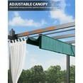 thumbnail image 2 of Riedhoff 10x13 Ft Retractable Outdoor Wood-Grain Aluminum Pergola with Canopy and Side Mesh,Blue, 2 of 7
