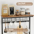 thumbnail image 4 of Kitchen Bakers Rack with Hutch, Coffee Bar Station 4 Tiers, Microwave Oven Stand with 6 S Hooks and Pegboard, Kitchen Microwave Rack for Spice Organizer Workstation, Black, 4 of 9
