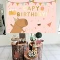 thumbnail image 3 of Pink Capy Theme Birthday Backdrop 3 x 5ft, Cartoon Capybara Background Poster for Girls Birthday Animals Party Hanging Decorations Indoor Outdoor, 3 of 6