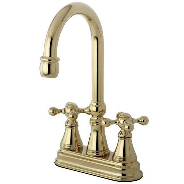 Kingston Brass KS2492KX Robinet de Bar avec Poignée Transversale et Poignée Sans Pop-Up, Laiton Poli